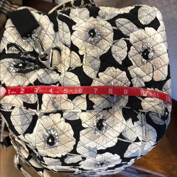 Vera Bradley Black and White Travel Bag with Floral Pattern